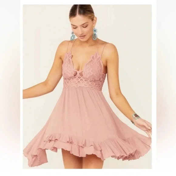 *Final Price* Free People Adella Slip Dress Rose Size Small NWT Retails $88 - Picture 3 of 7